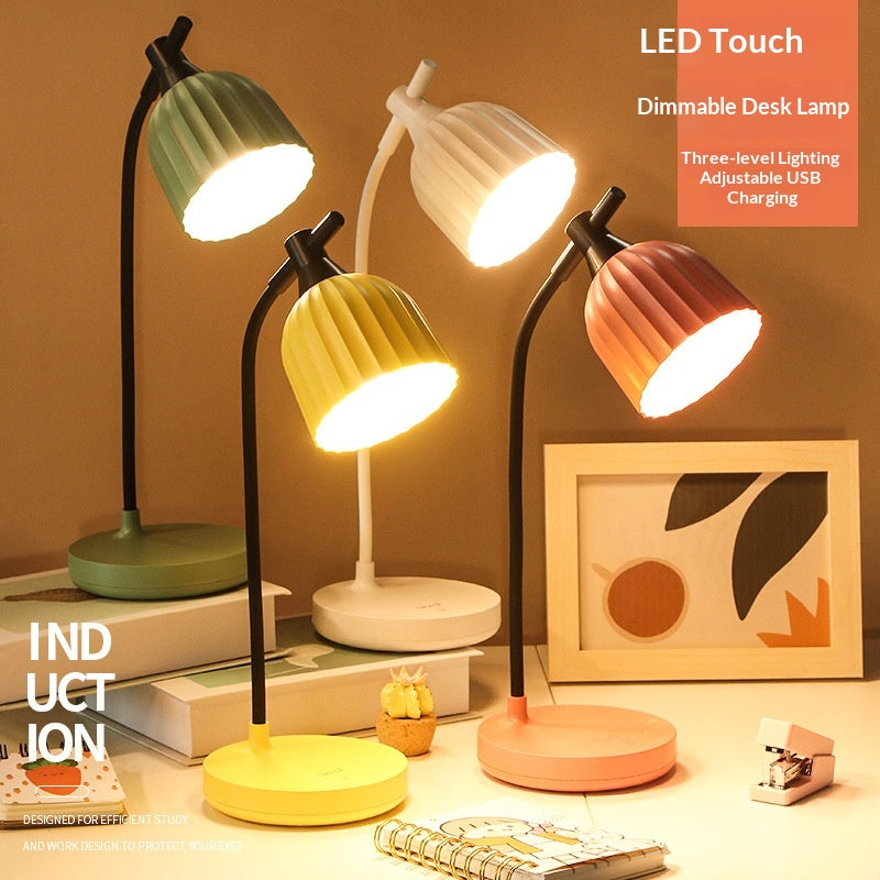 Fashionable  LED FDesk Lamp Touch Dimmable Reading  Modes Decorative Table Lamp Cute Study Lamps for Bedroom Décor