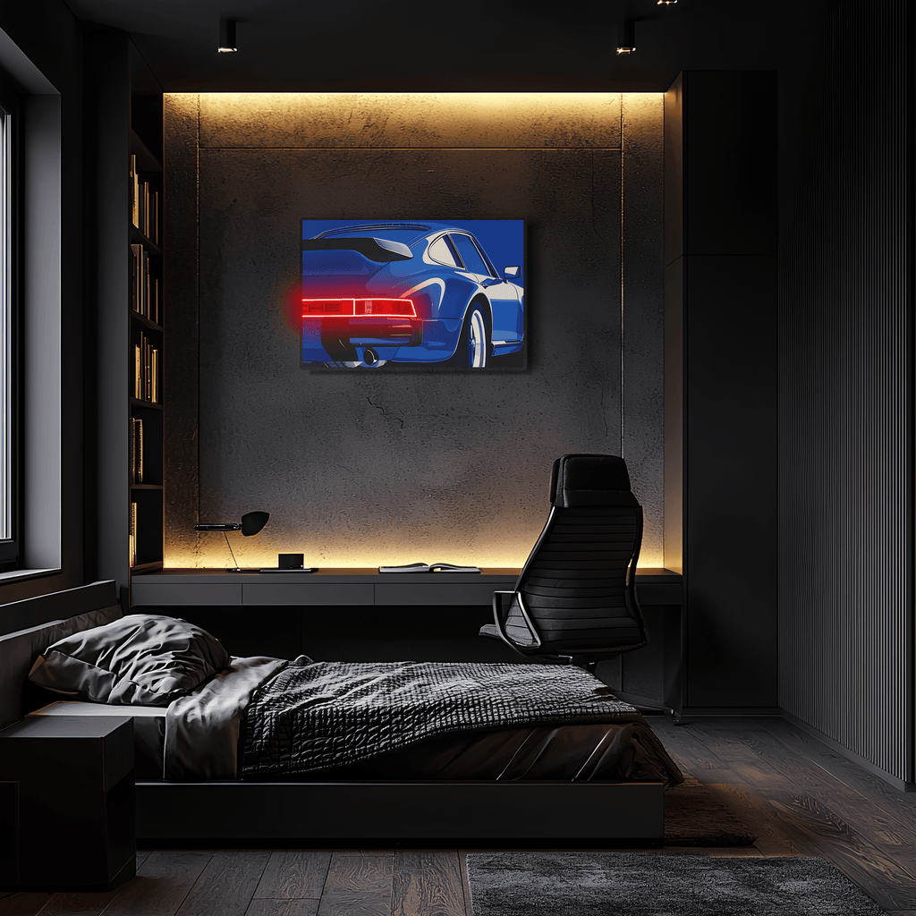 Neon LED Car Wall Sign - Dynamic UV Printed Acrylic Garage Art