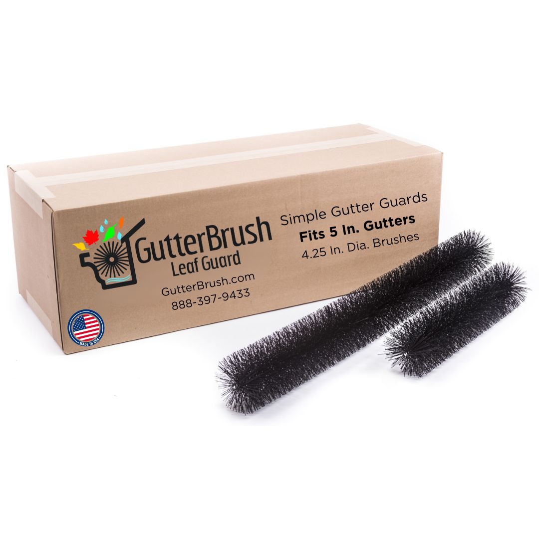 5 Inch GutterBrush Gutter Guards – Fits Standard K-Style Residential Gutters (4.25 Inch Diameter)