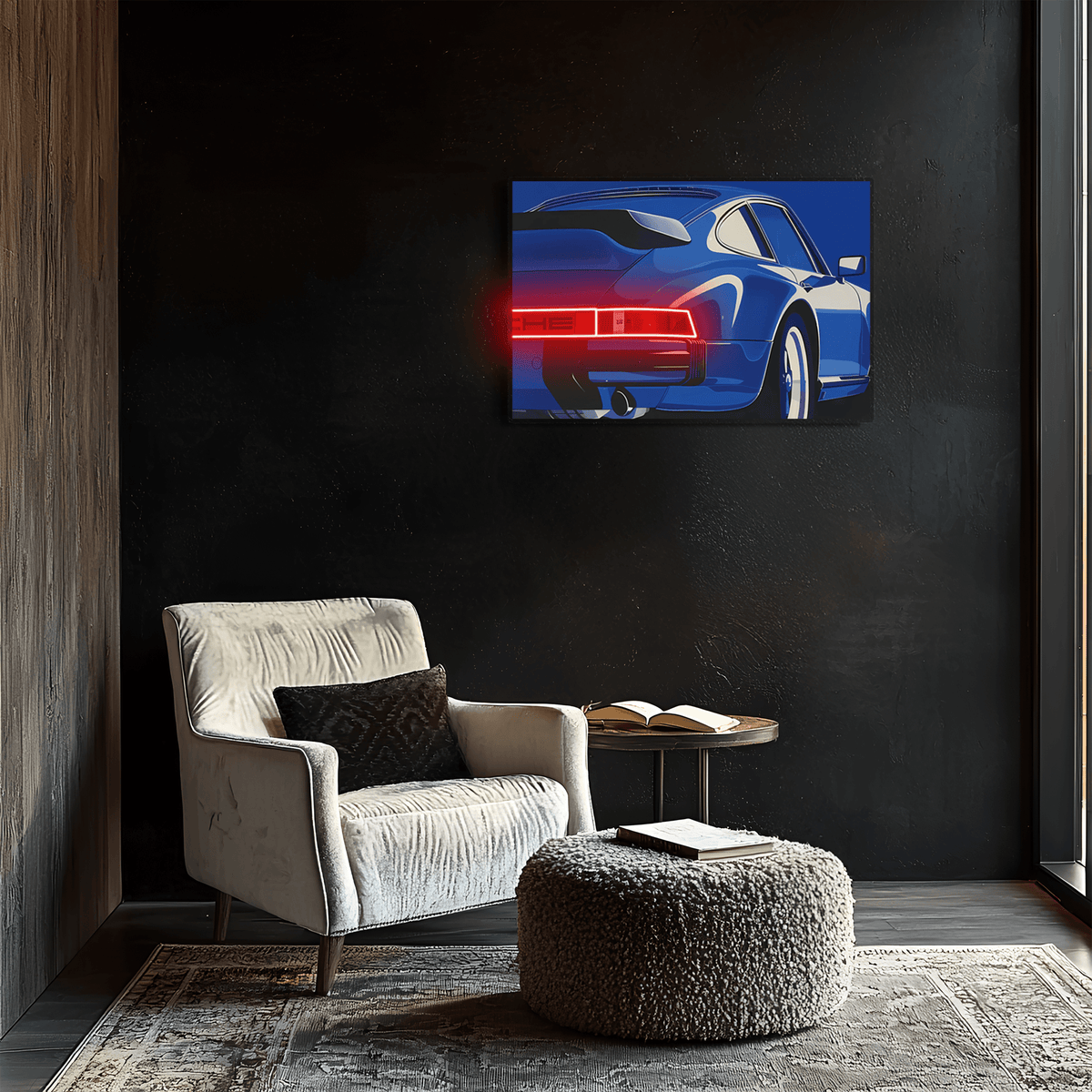 Neon LED Car Wall Sign - Dynamic UV Printed Acrylic Garage Art
