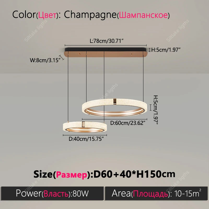 Modern design creative round simple chandelier ring Lights .