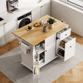 Kitchen Island with Drop Leaf, 53.9" Width Rolling Kitchen Cart .