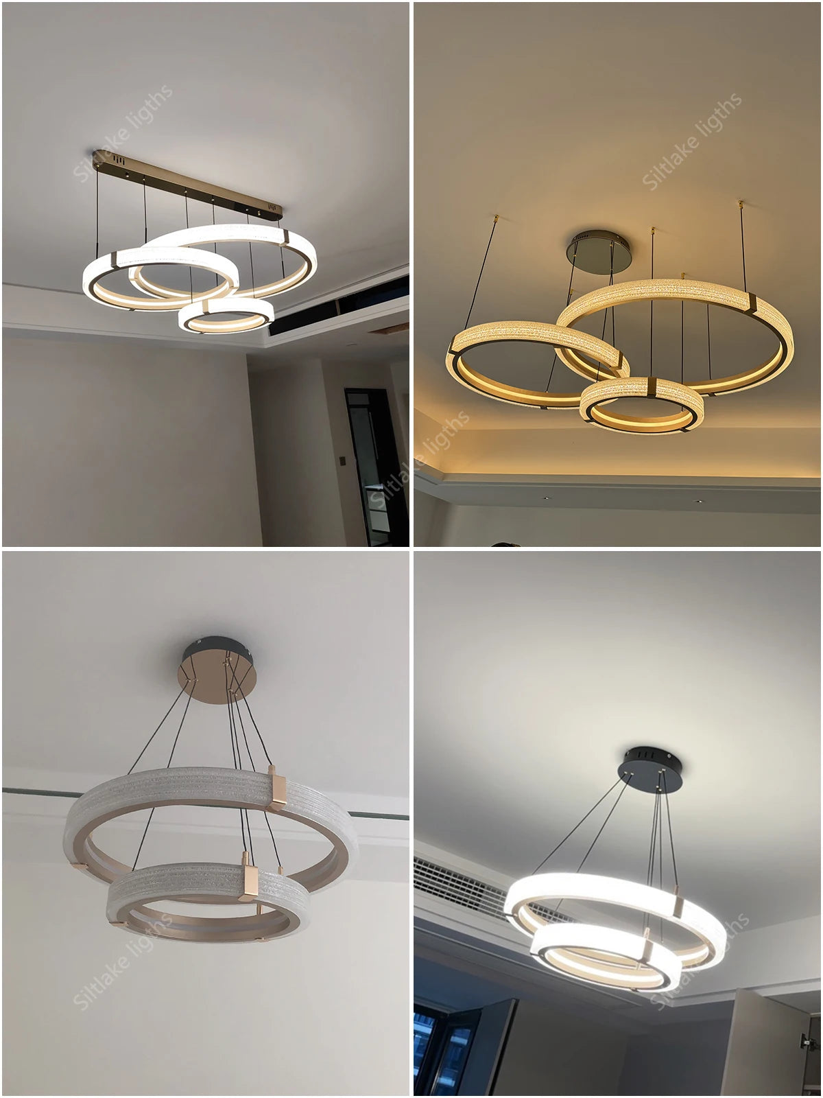 Modern design creative round simple chandelier ring Lights .