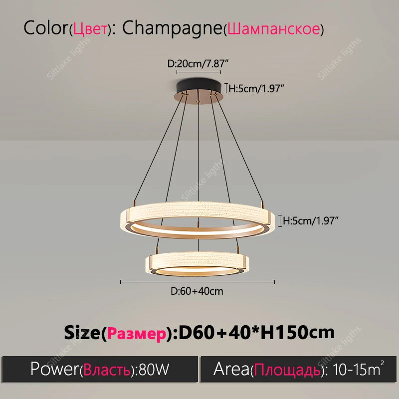 Modern design creative round simple chandelier ring Lights .