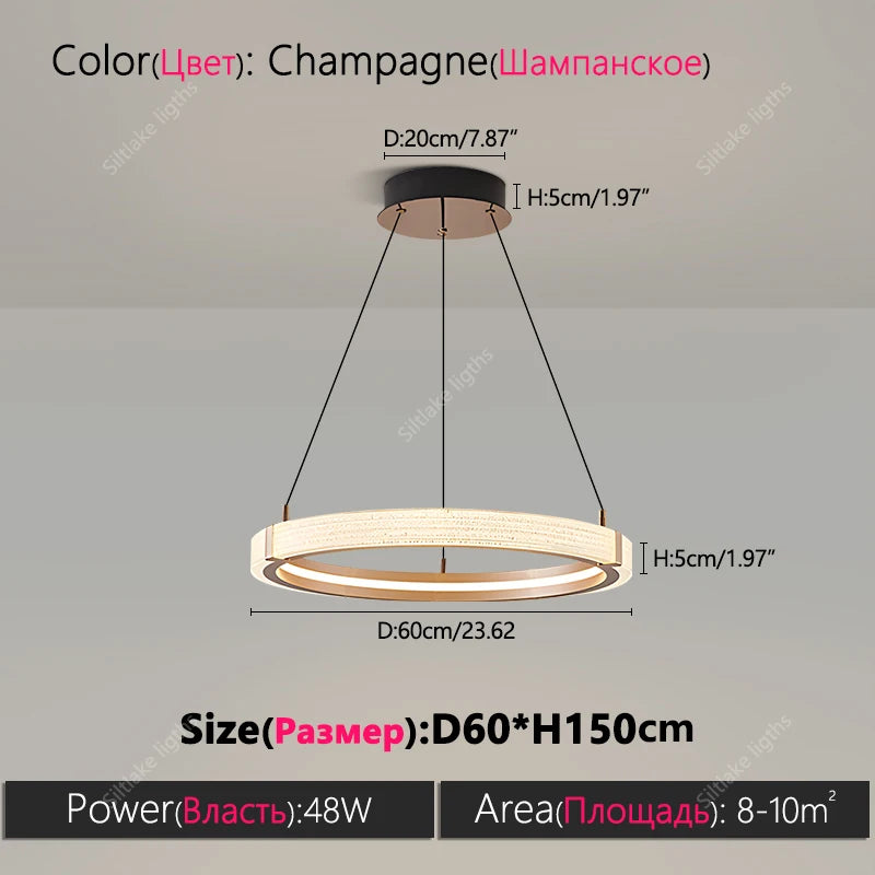 Modern design creative round simple chandelier ring Lights .