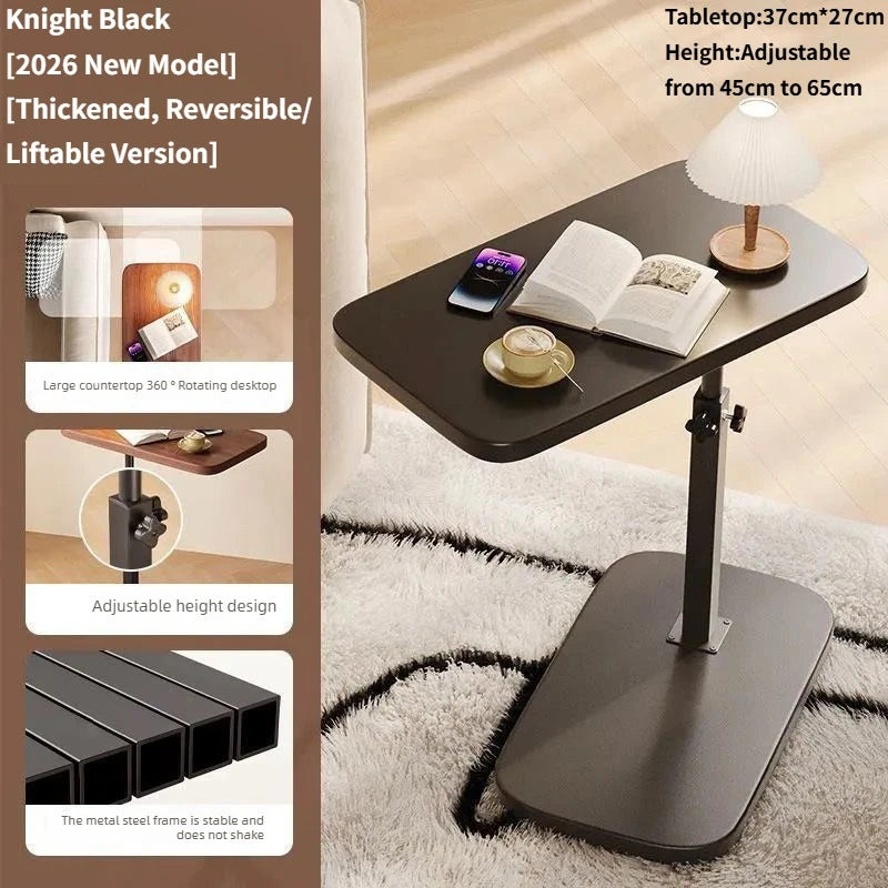 Foldable Adjustable Laptop Bedside Table Multifunctional Lift Workstation Small Space Computer Desk for Home Office Tea& Reading