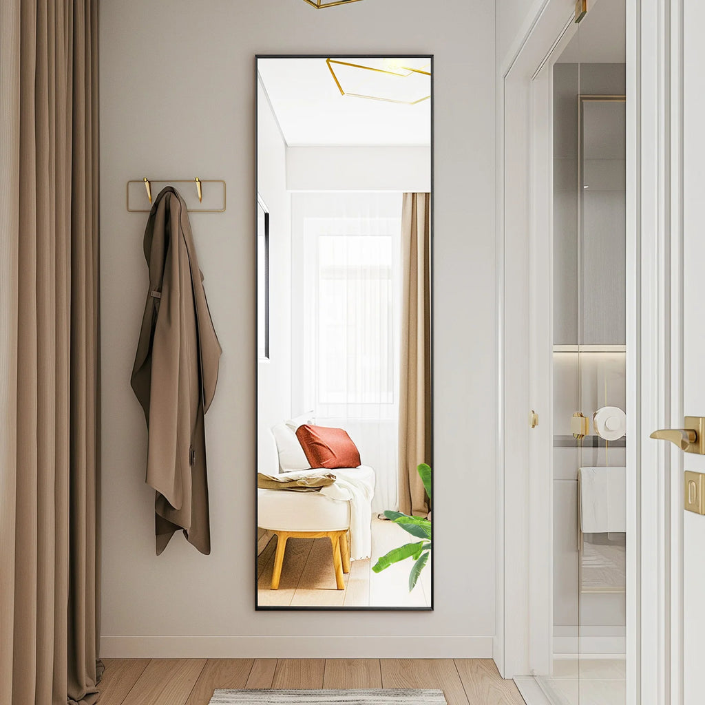 JHK 64"x21" Full Body Wall Mirror Standing Hanging or Leaning Wall-Mounted Mirrors with Stand .