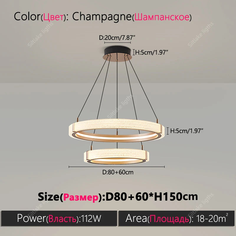 Modern design creative round simple chandelier ring Lights .