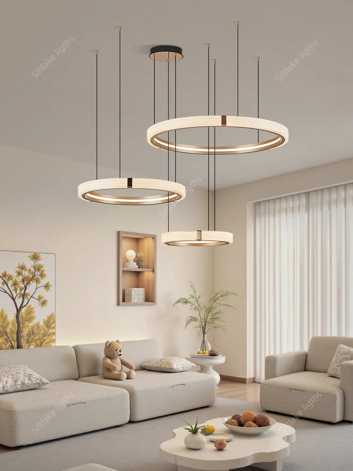 Modern design creative round simple chandelier ring Lights .