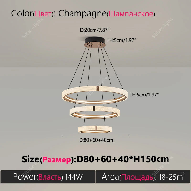 Modern design creative round simple chandelier ring Lights .