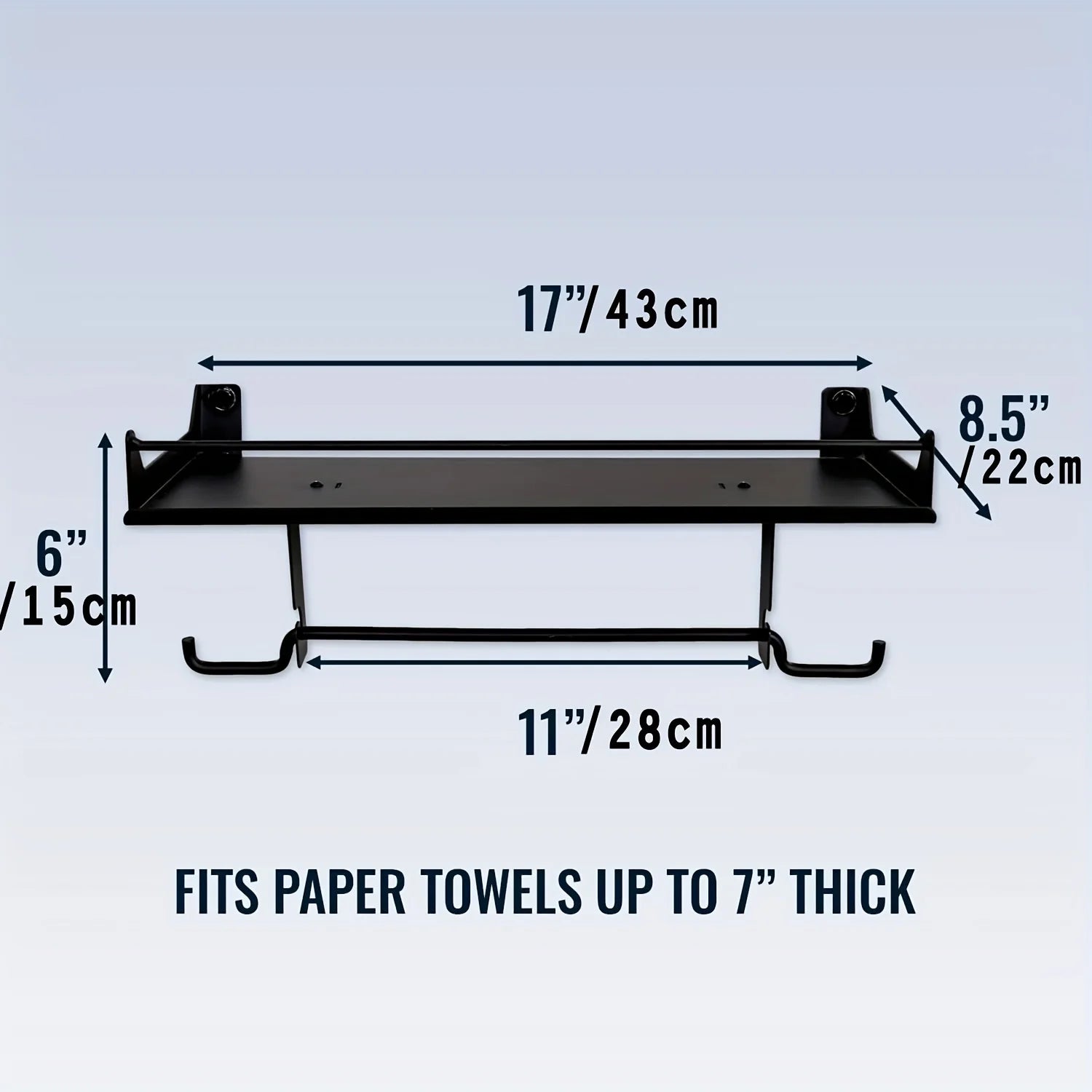 Garage wall mount paper towel holder and storage shelve.