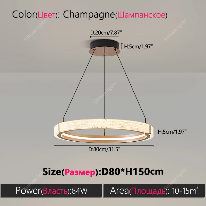 Modern design creative round simple chandelier ring Lights .