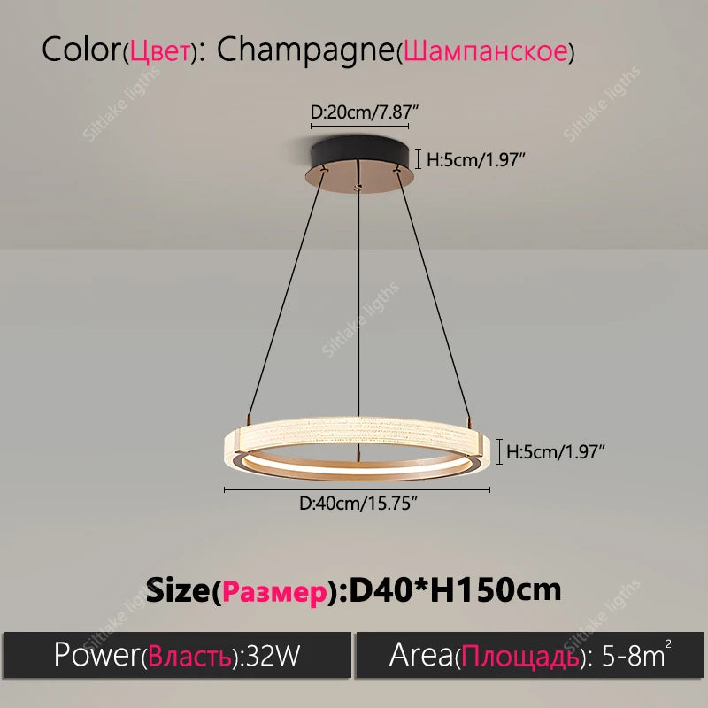 Modern design creative round simple chandelier ring Lights .